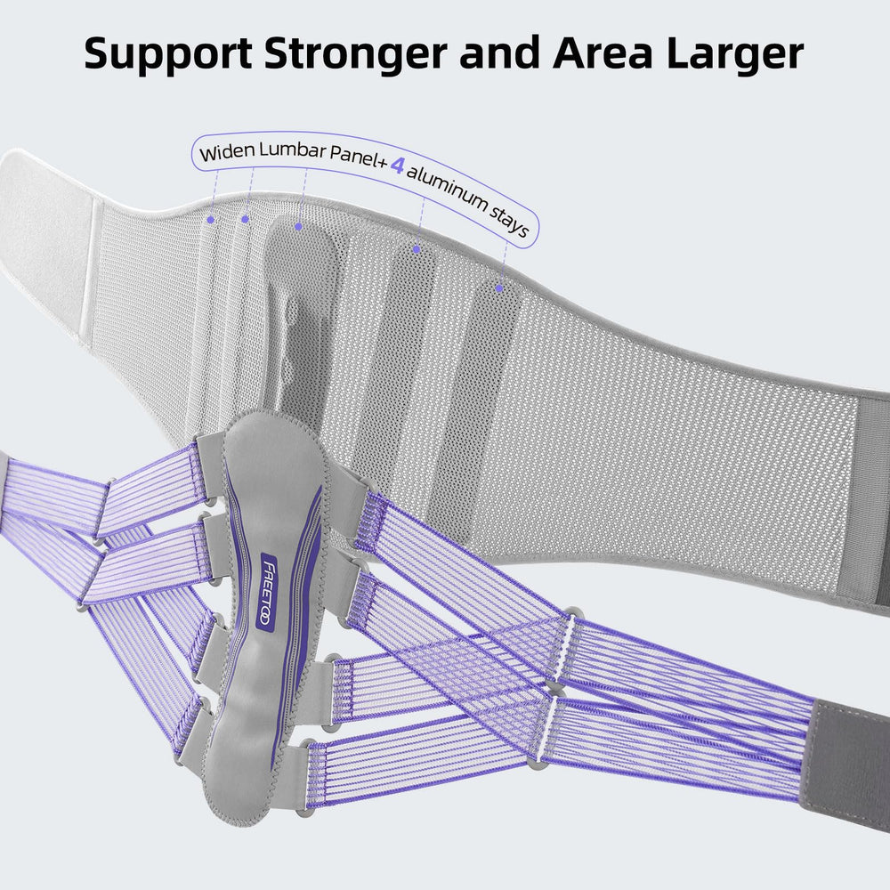 FREETOO back brace with removable lumbar pad for customizable support
