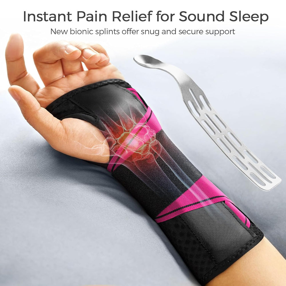 FREETOO wrist brace showing ergonomic metal rod for proper alignment.
