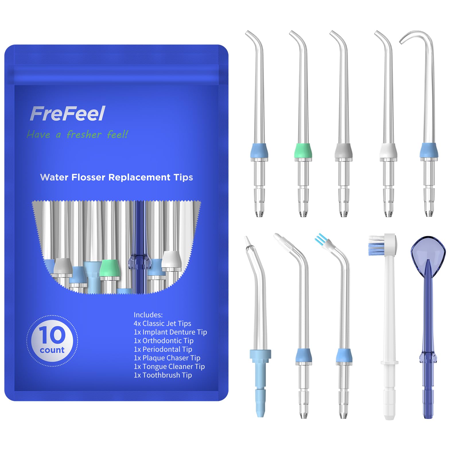 FreFeel replacement classic jet tips for deeper at-home cleaning
