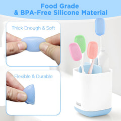 Frekare Blue toothbrush cap keeps brushes clean at home or on the go