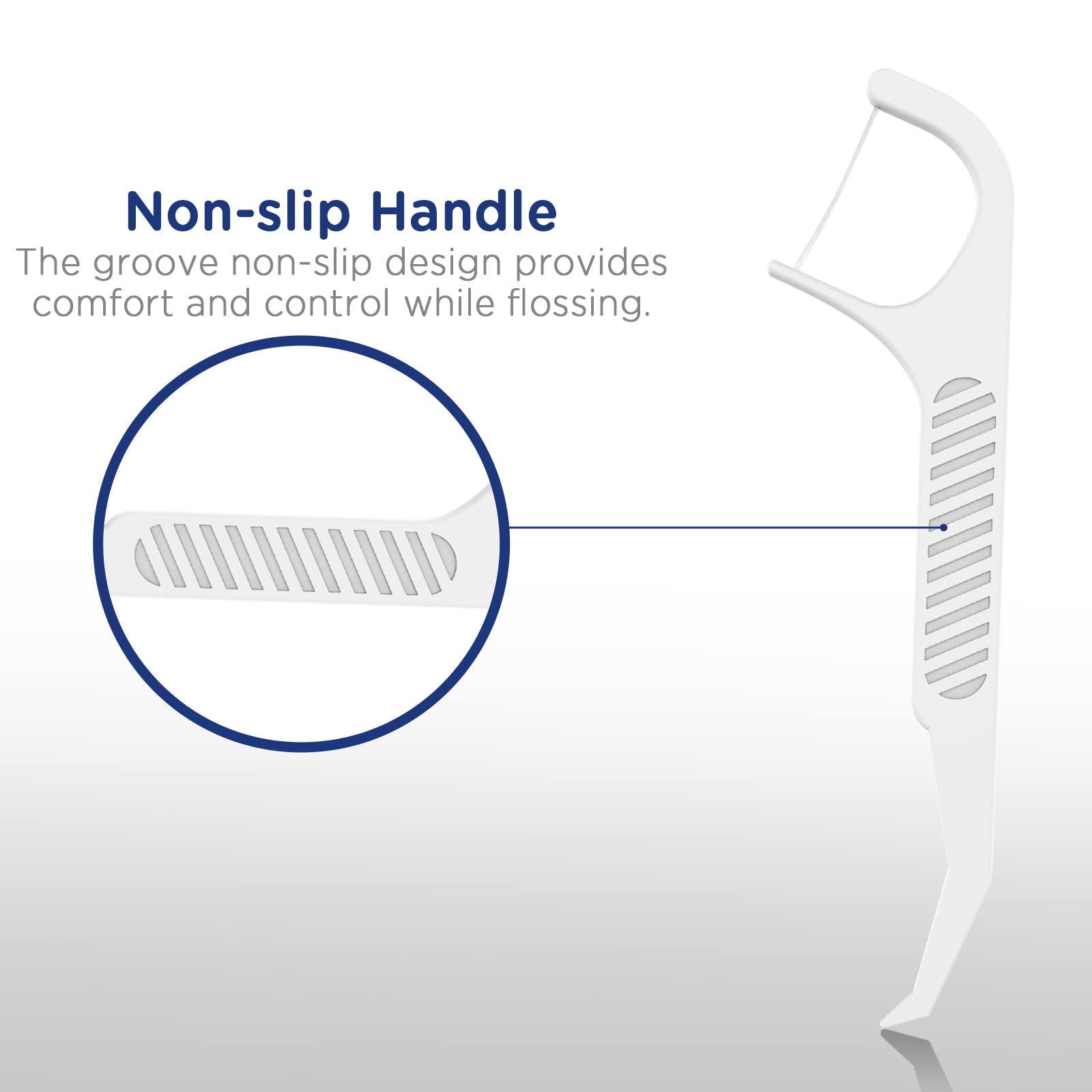 Tail hook toothpick adds a handy toothpick function after flossing.