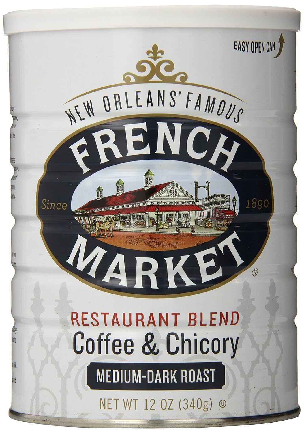 French Market Coffee & Chicory can front shows premium blend for daily ritual