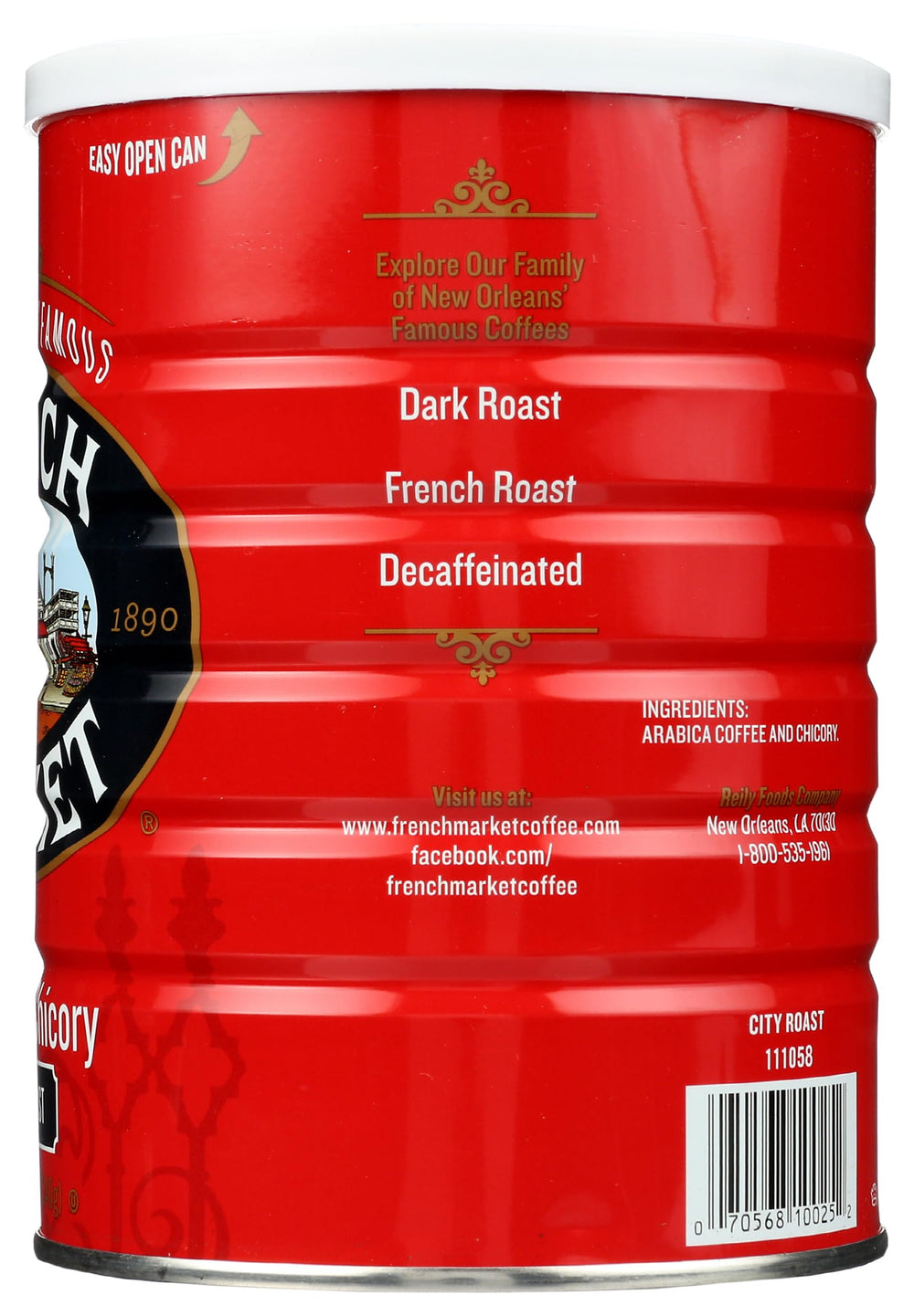 French Market Coffee & Chicory Dark Roast New Orleans street vibe evokes local culture.