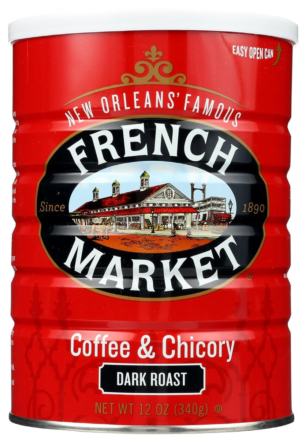 French Market Coffee & Chicory Dark Roast pack-of-six with bold flavor, ready to brew