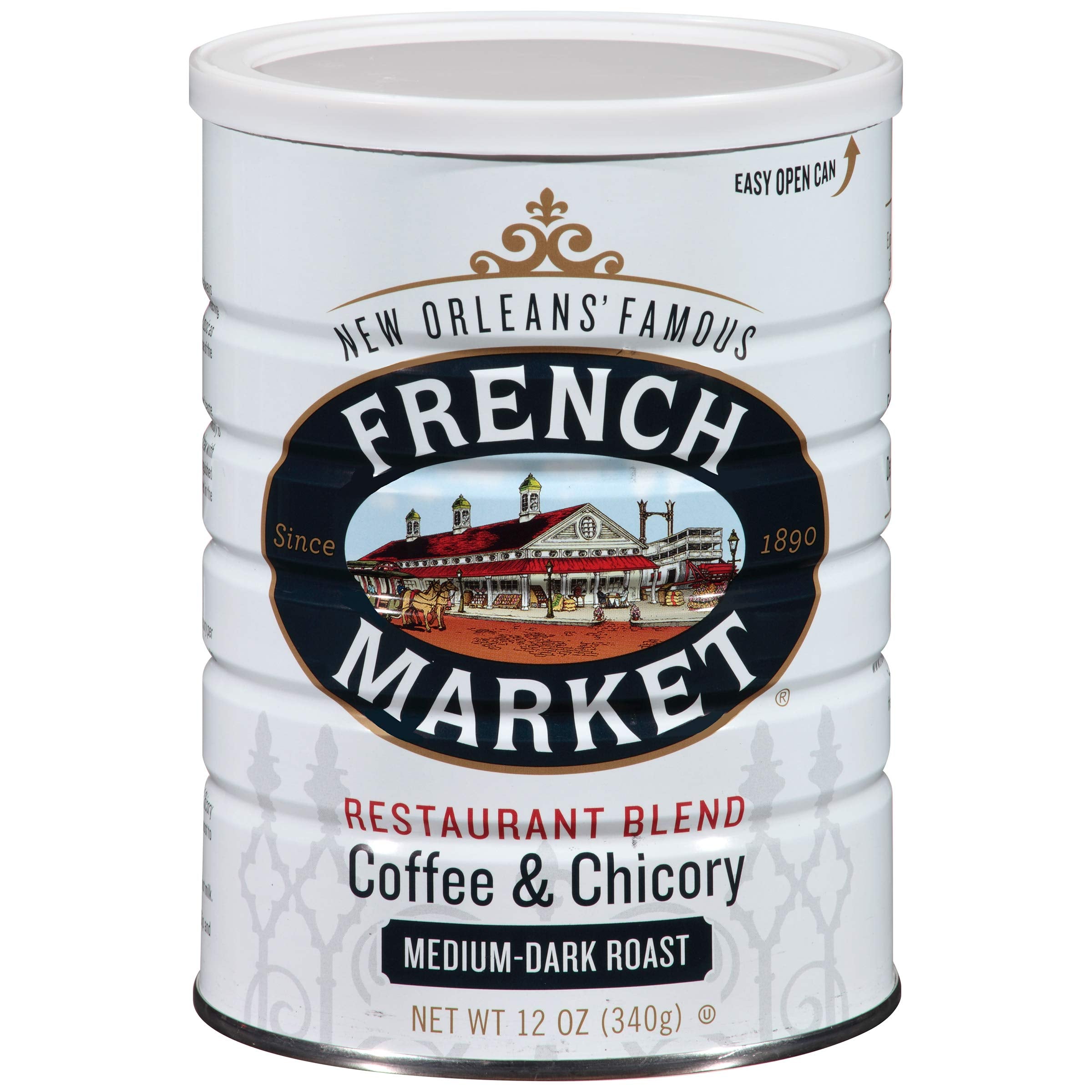 French Market Coffee and Chicory restaurant blend pack of three with rich morning aroma.
