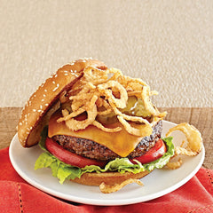 Fresh Gourmet Crispy Onions topping burgers for savory crunch