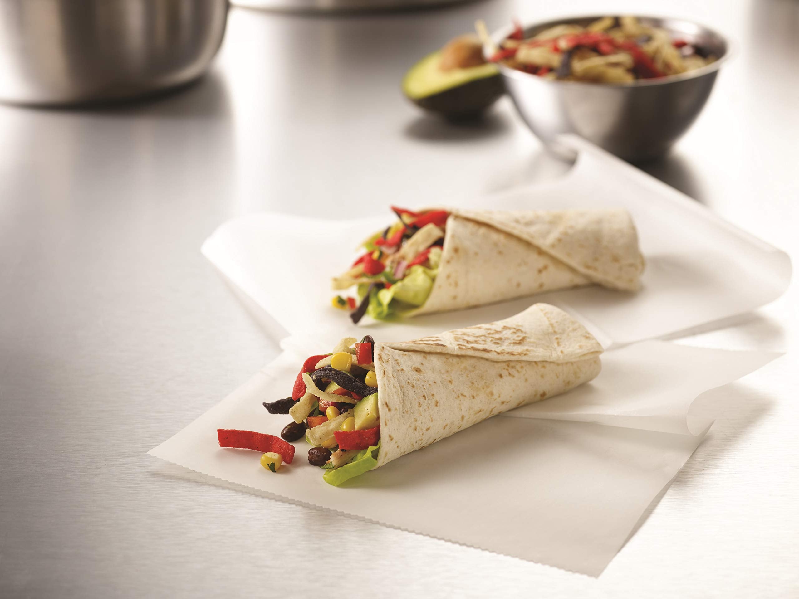 Fresh Gourmet Tri-Color Tortilla Strips snack offers colorful flavor