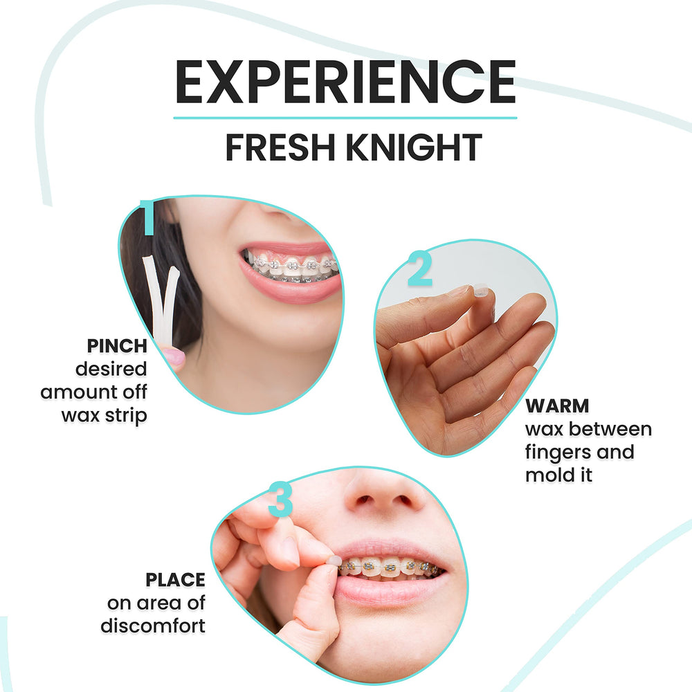 Fresh Knight Braces Wax White strip pack ready to mold and apply
