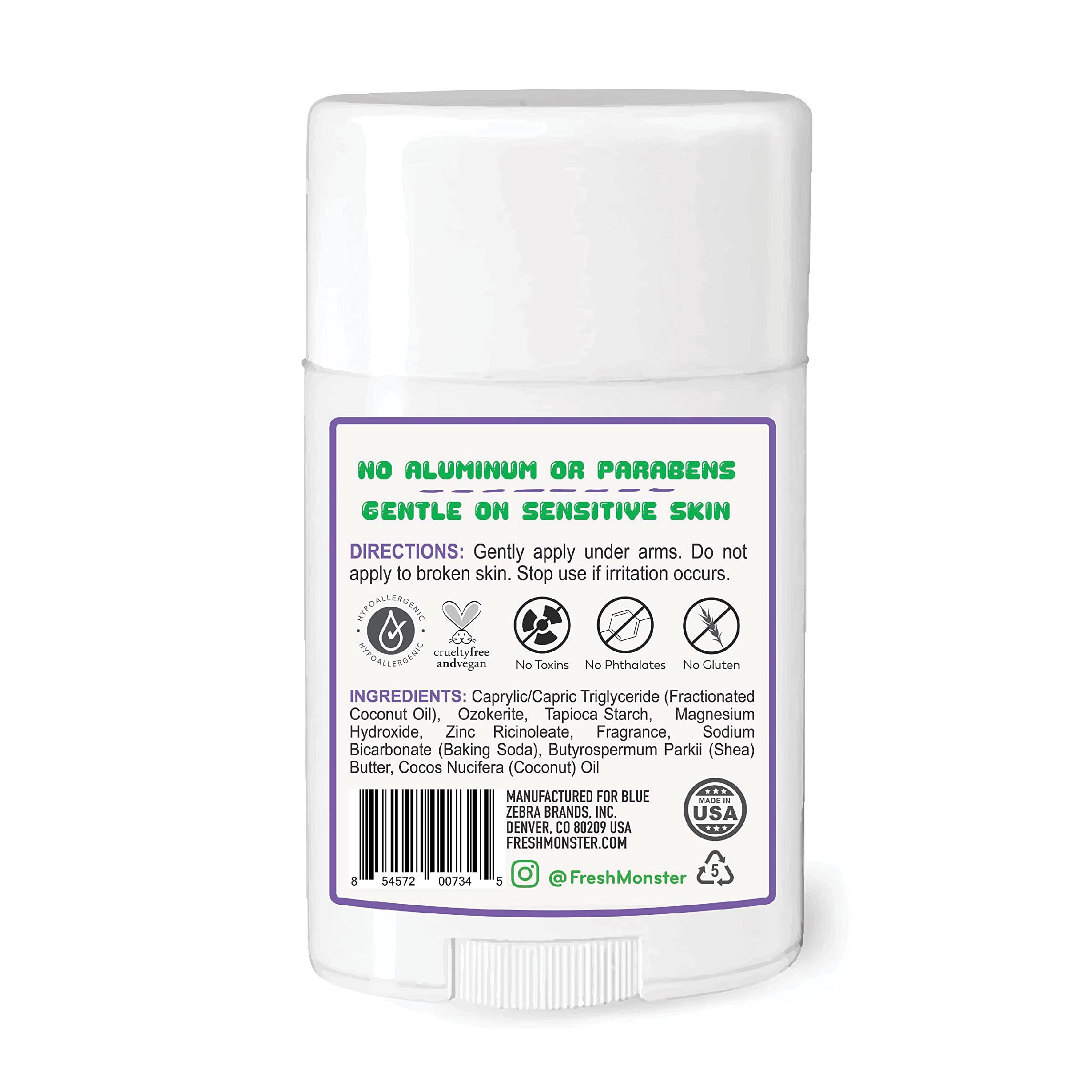 Fresh Monster deodorant being applied to dry underarms for all-day odor protection