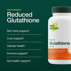 Fresh Nutrition glutathione label view emphasizing DNA verified potency.