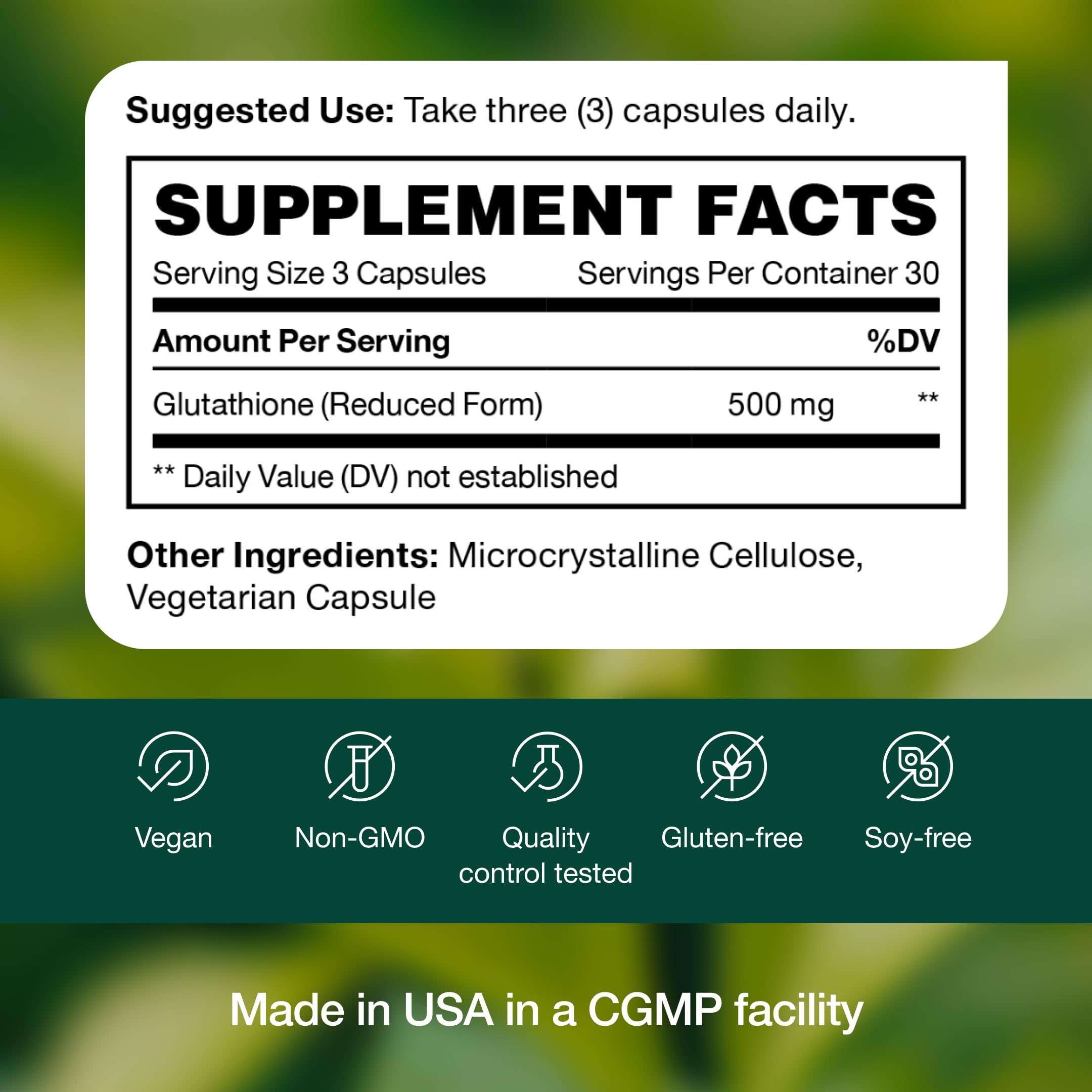 Fresh Nutrition glutathione seal DNA verified for quality assurance.