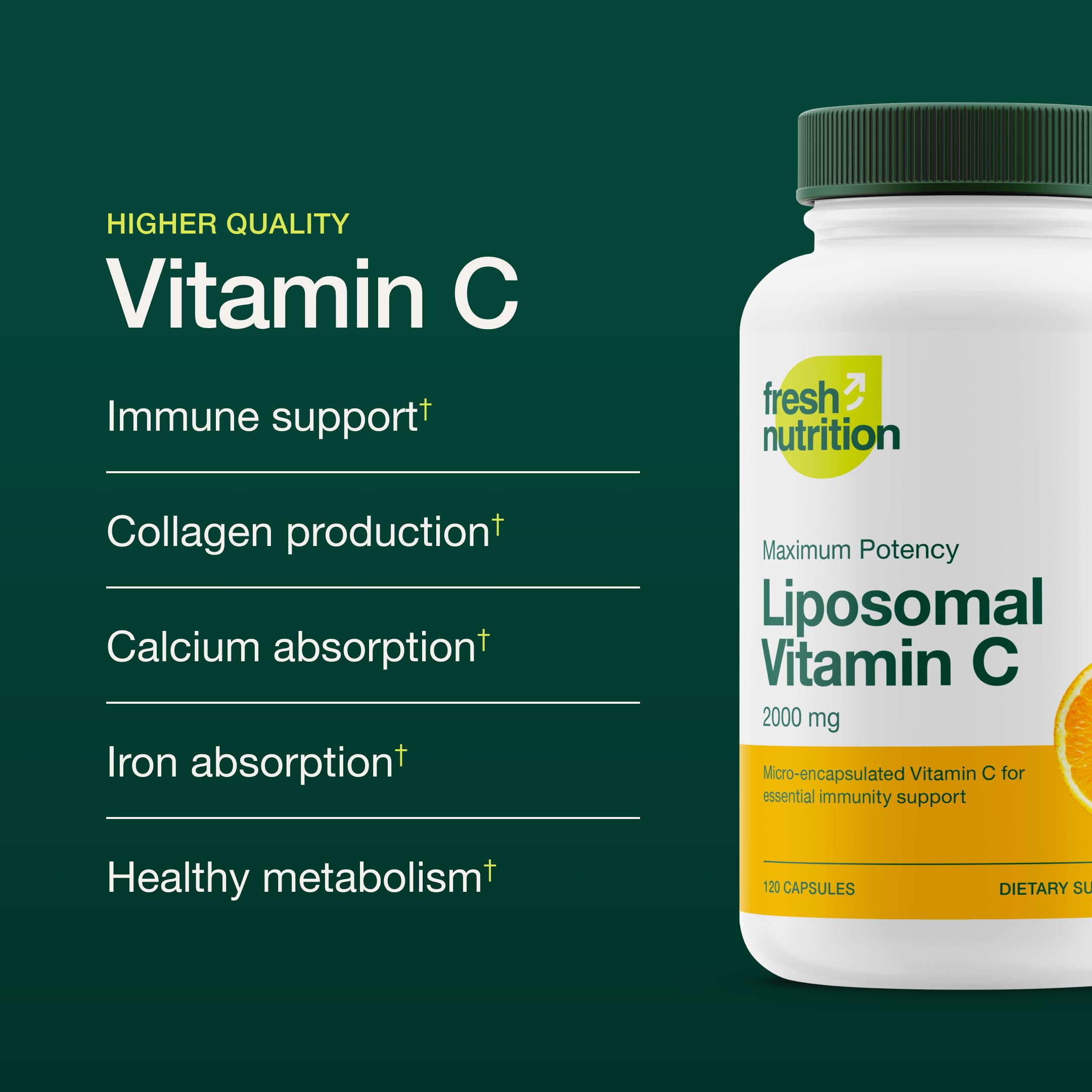 Fresh Nutrition Liposomal Vitamin C ingredients highlight liposomes for absorption