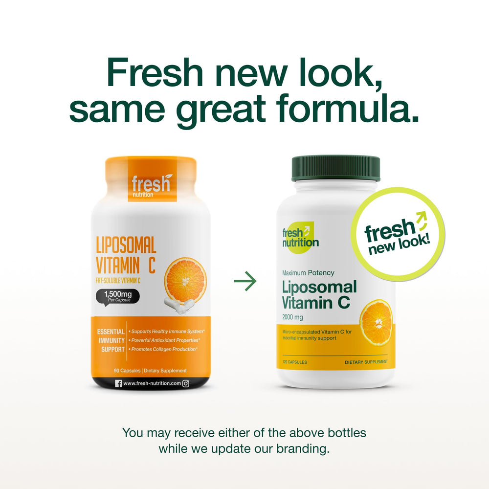 Fresh Nutrition Liposomal Vitamin C powder tub ready to mix into a drink