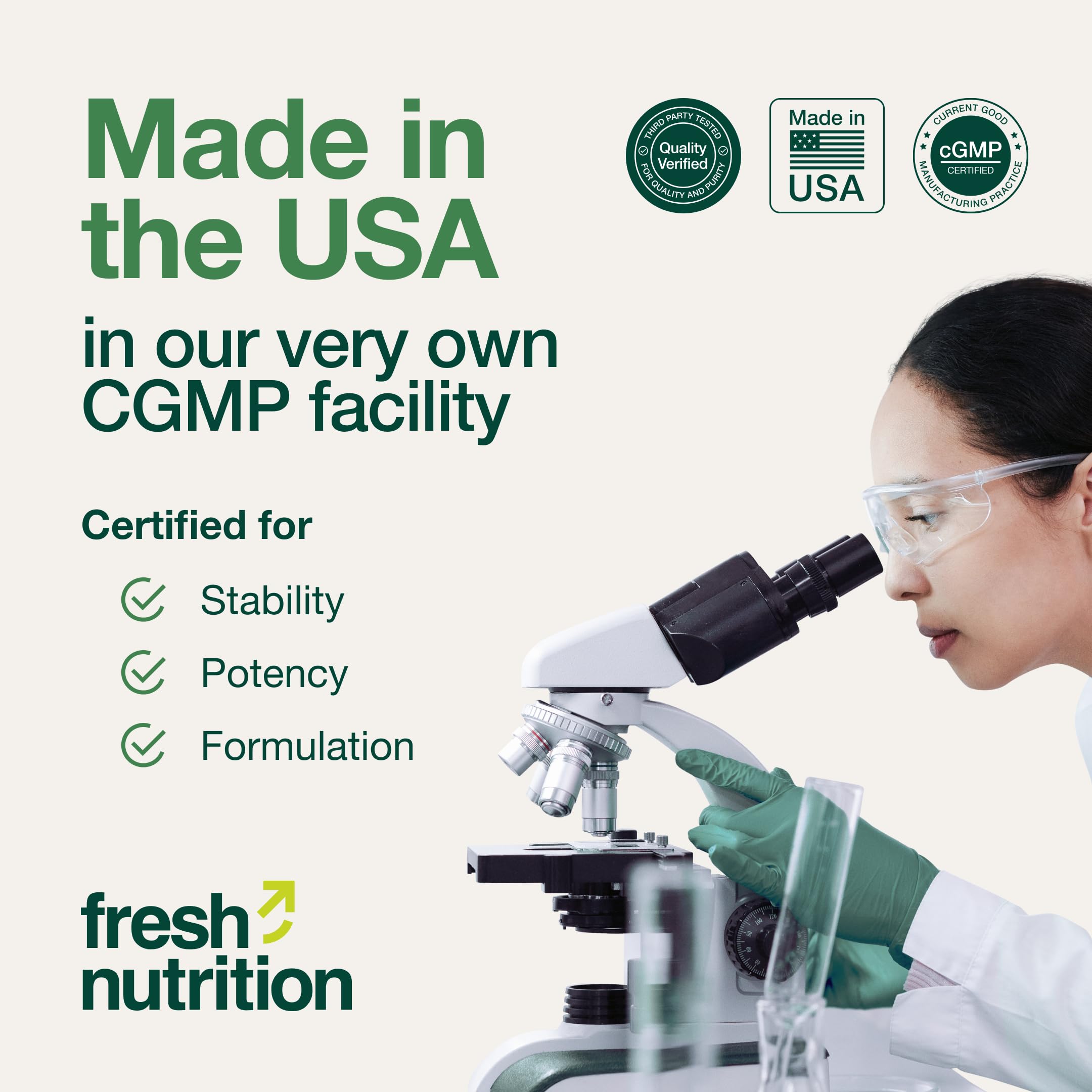 Fresh Nutrition vegan non-GMO gluten-free dairy-free status for clean label