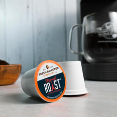 Fresh Roasted Coffee BPA-free cup and paper packaging