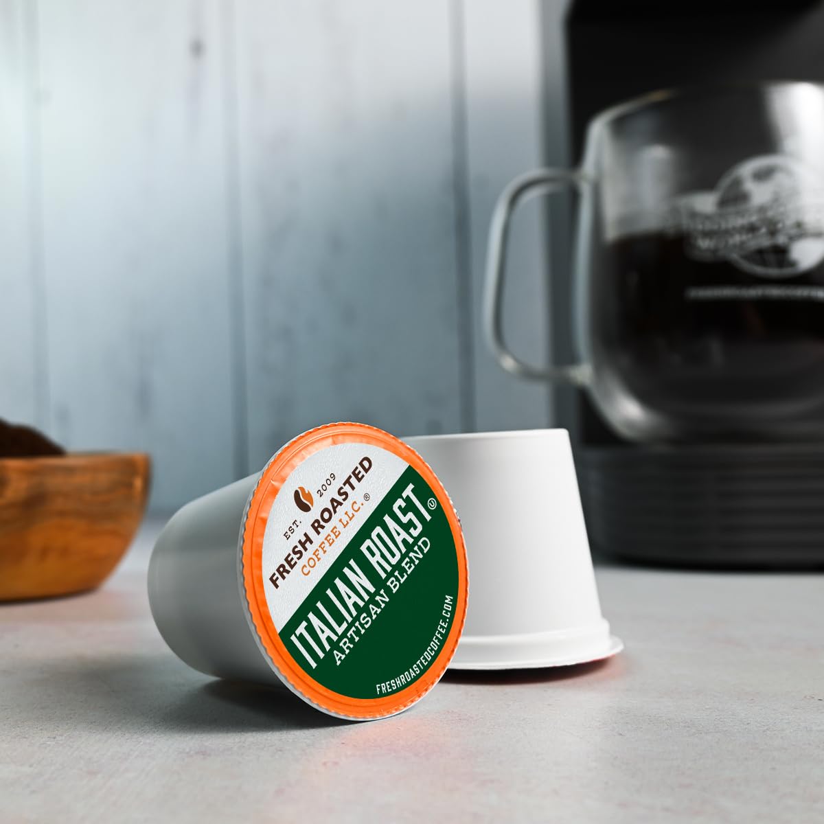 BPA-free cup from Fresh Roasted Coffee for safe brewing