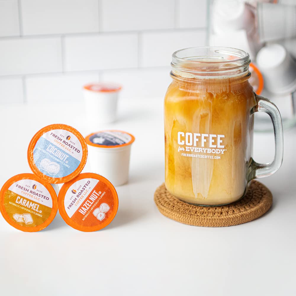 Fresh Roasted Coffee BPA-free packaging detail emphasizes safer, eco-conscious single-serve pods.