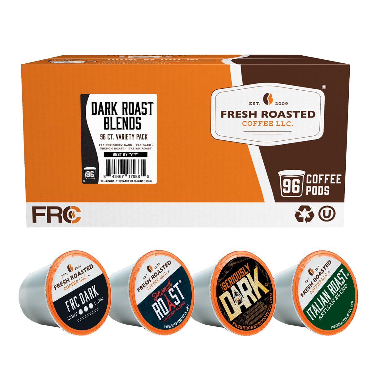 Fresh Roasted Coffee dark roast variety pack pods ready for home brewers