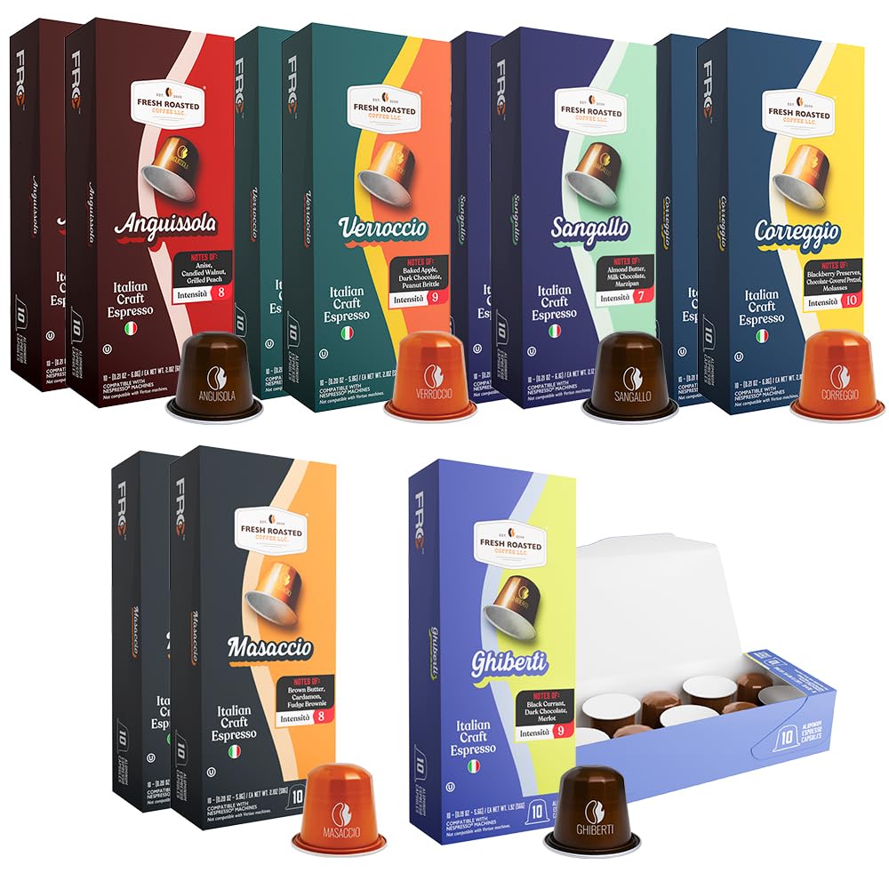 Fresh Roasted Coffee espresso pods in OriginalLine box for quick, consistent mornings.