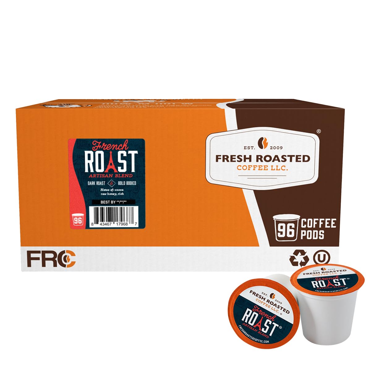 Fresh Roasted Coffee French Roast pods for K-Cup brewers with bold flavor