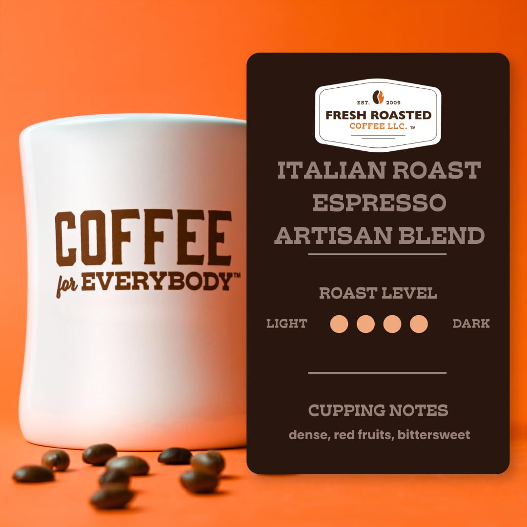 Fresh Roasted Coffee Italian Roast bag with kosher seal