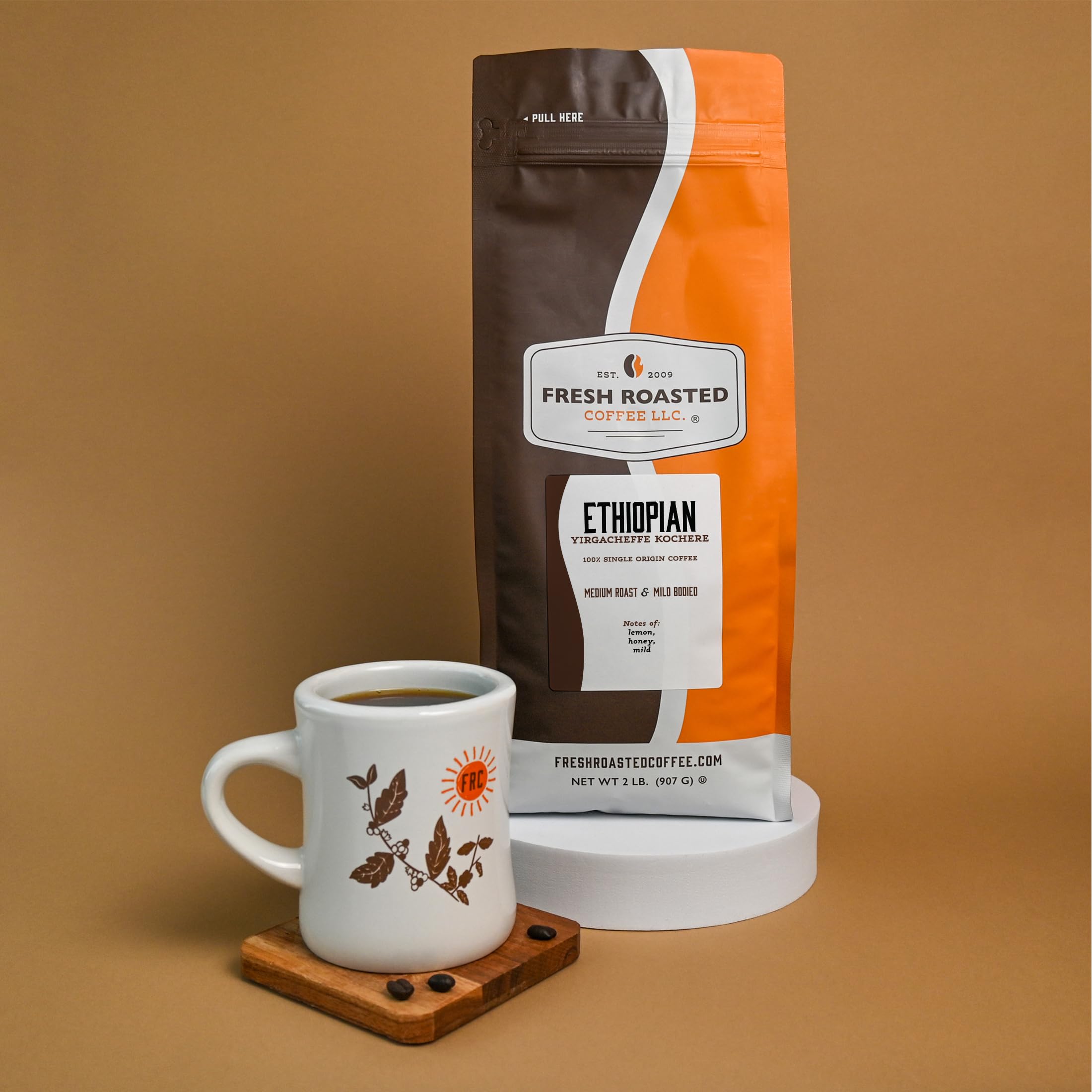 Fresh Roasted Coffee steaming cup inviting aroma and comforting warmth.
