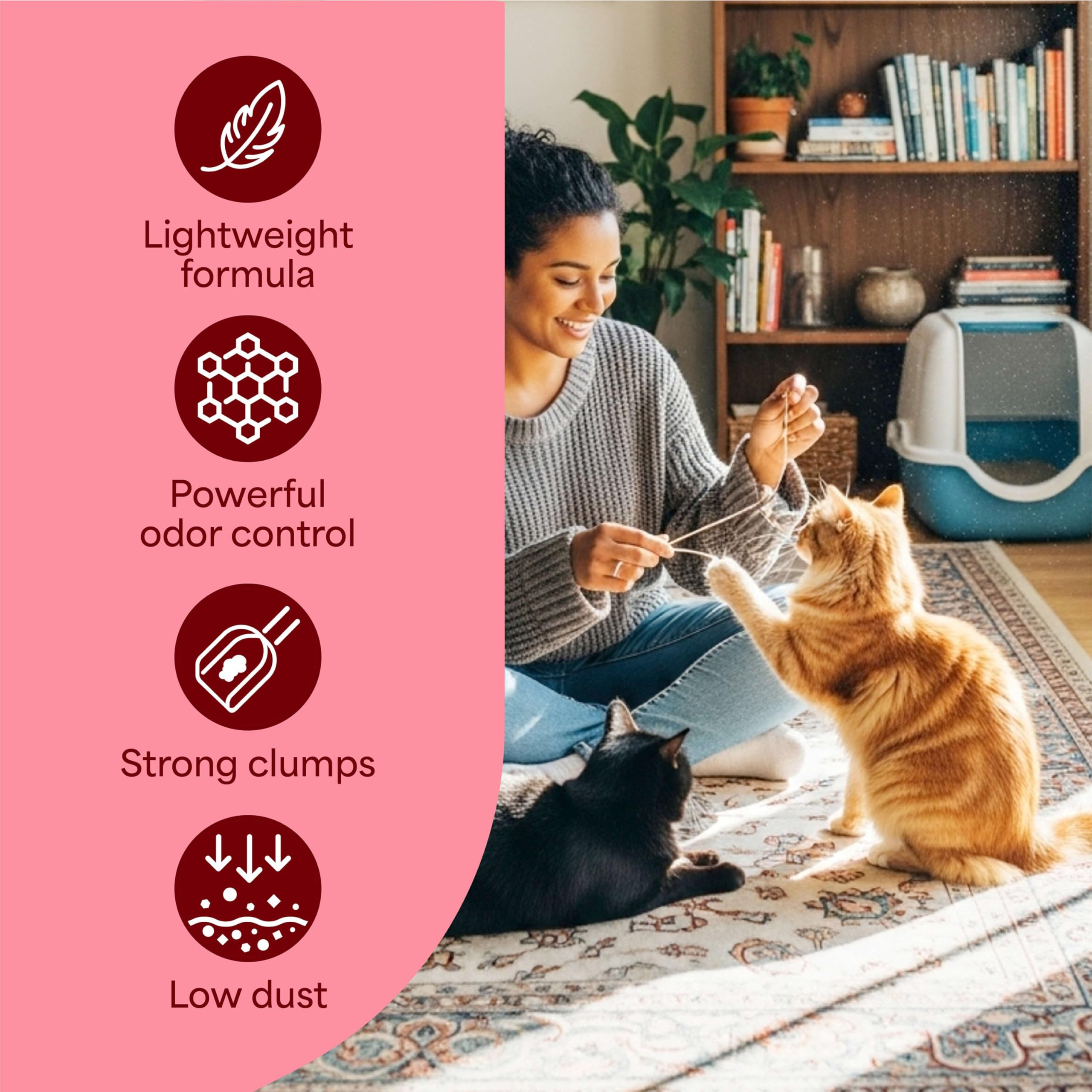 Fresh Step Odor Shield easy-scoop clumps for quick litter changes