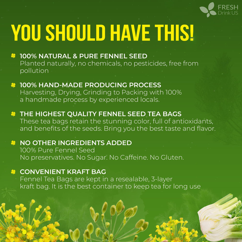 FreshDrinkUS fennel seeds sun-dried to rich flavor for premium tea.