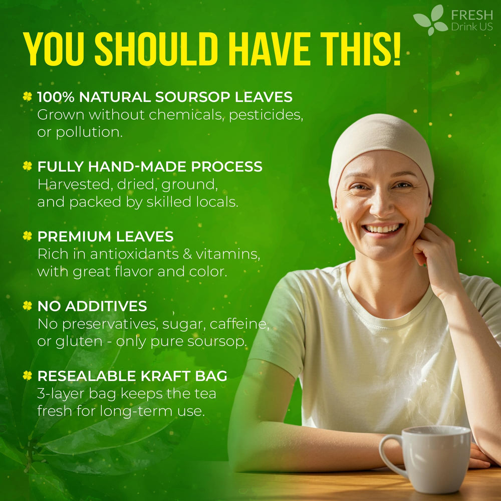 FreshDrinkUS hand-harvested soursop leaves from sustainable farms