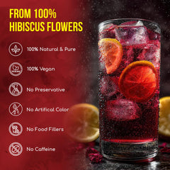 Handmade processing ensures clean, quality FreshDrinkUS hibiscus tea.