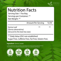 FreshDrinkUS senna leaf tea bags closeup showing authentic leaves and pure flavor.