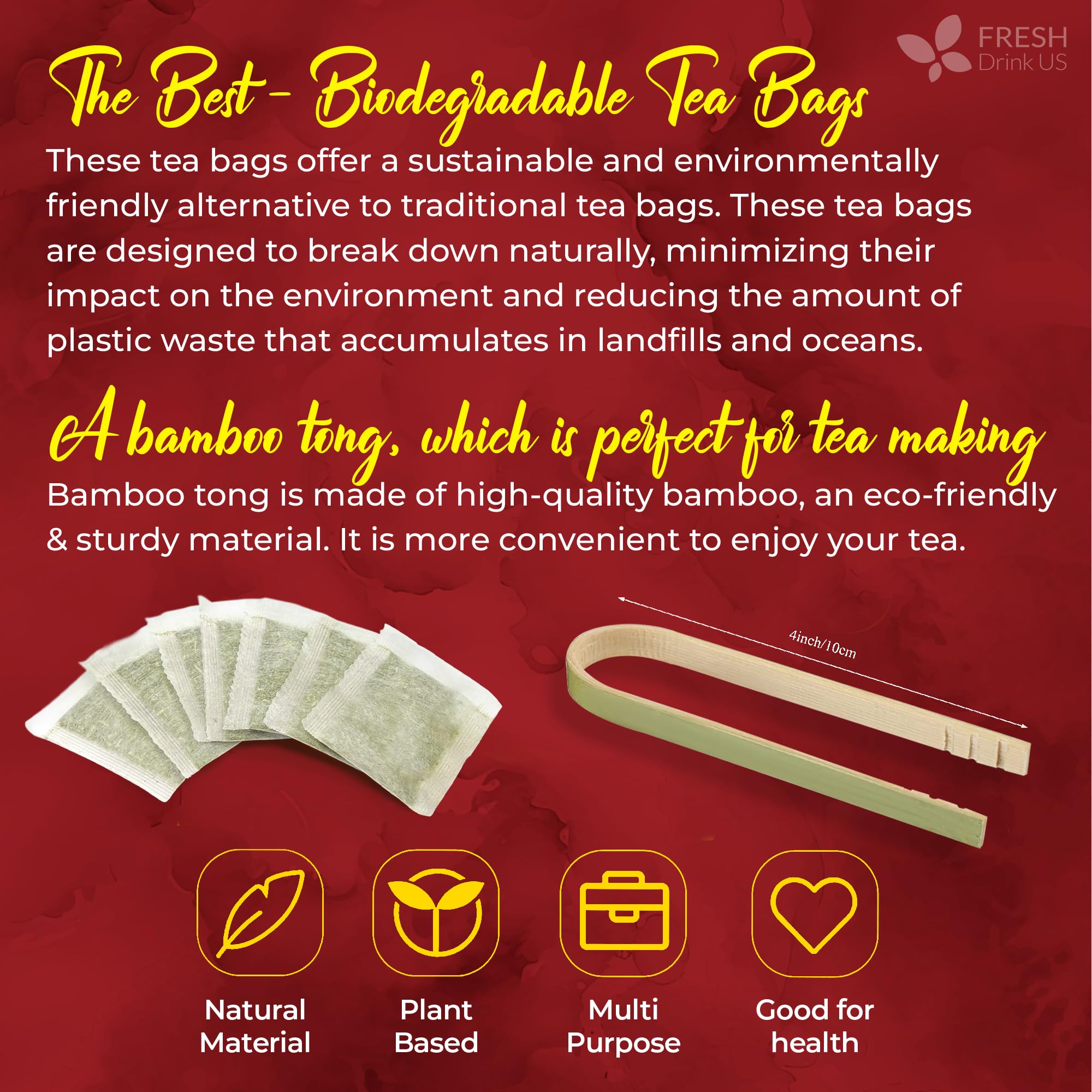 Vegan, gluten-free, sugar-free FreshDrinkUS hibiscus tea for everyday enjoyment.