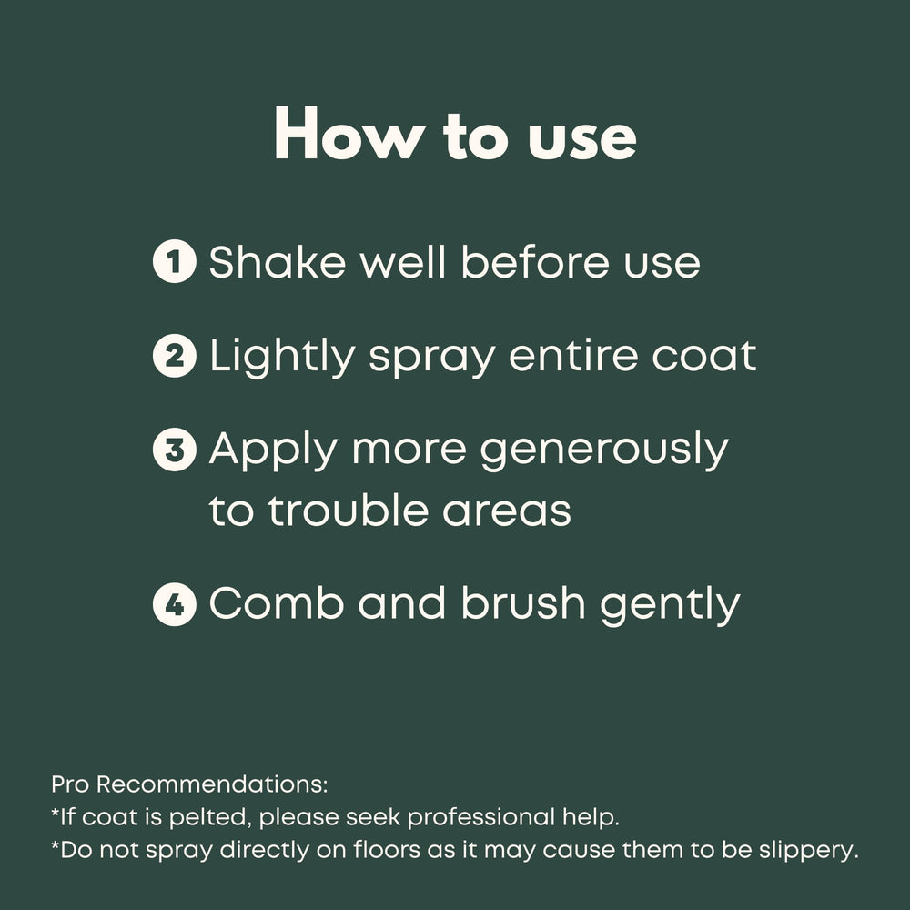 Freshly Bailey detangler spray offers refreshing scent between baths.