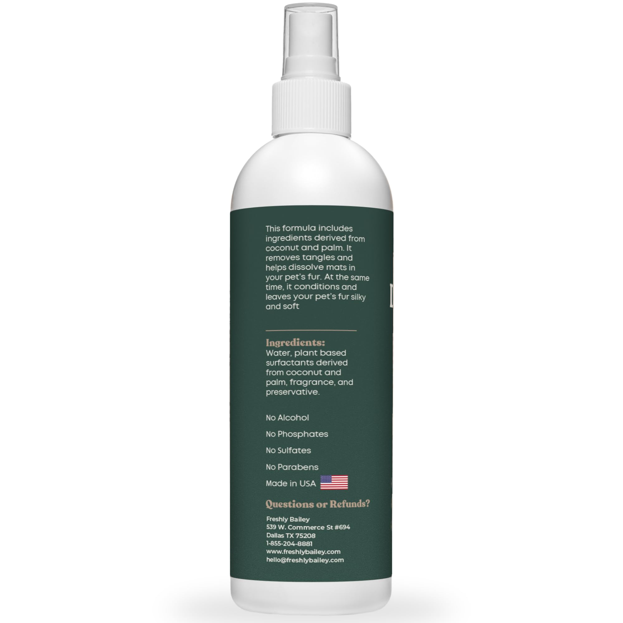 Freshly Bailey detangler leaves soft fur and light shine.