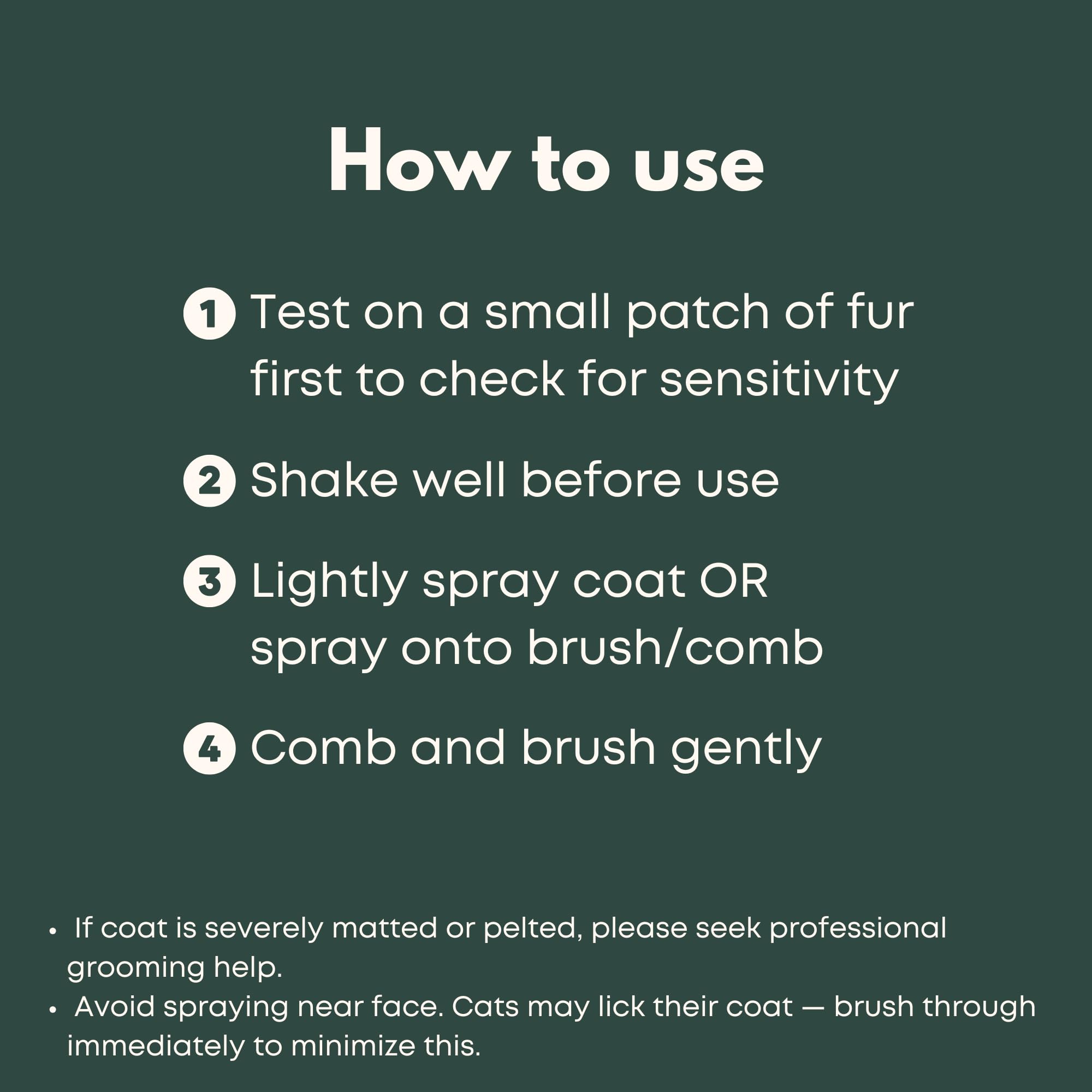 Freshly Bailey detangler leaves a refreshing scent on your cat's fur.