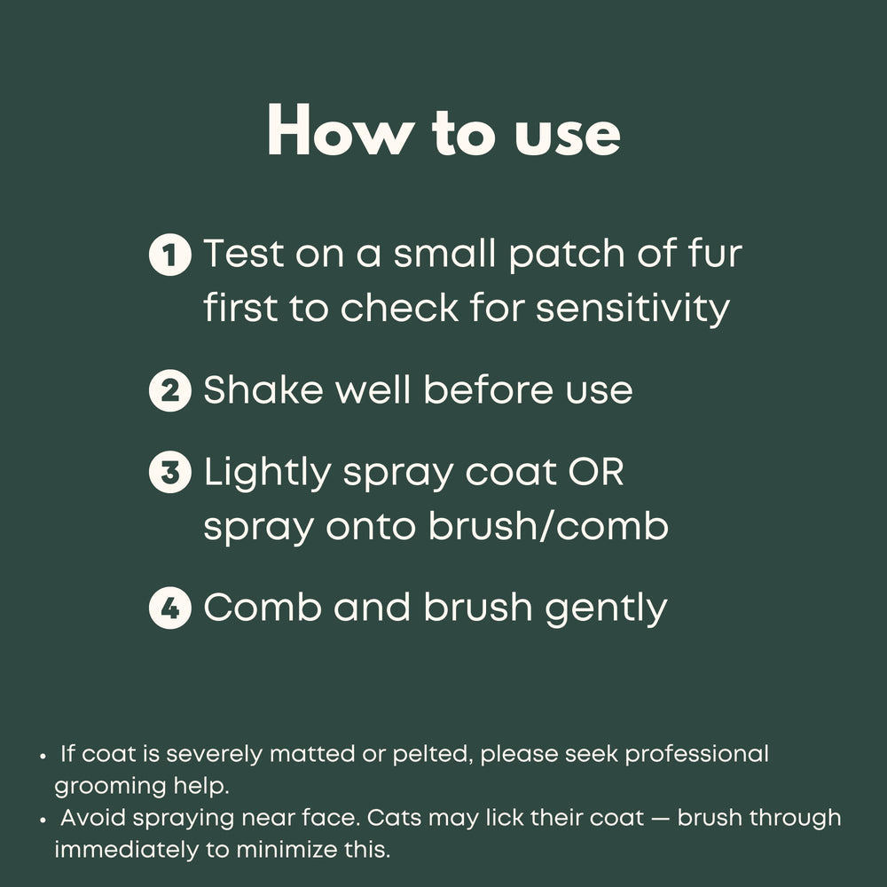Freshly Bailey detangler leaves a refreshing scent on your cat's fur.
