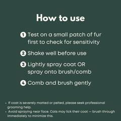 Freshly Bailey detangler leaves a refreshing scent on your cat's fur.