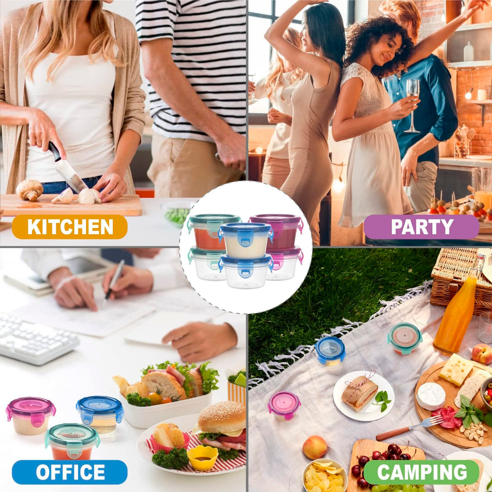 Freshmage dishwasher and microwave-safe dressing container for easy care