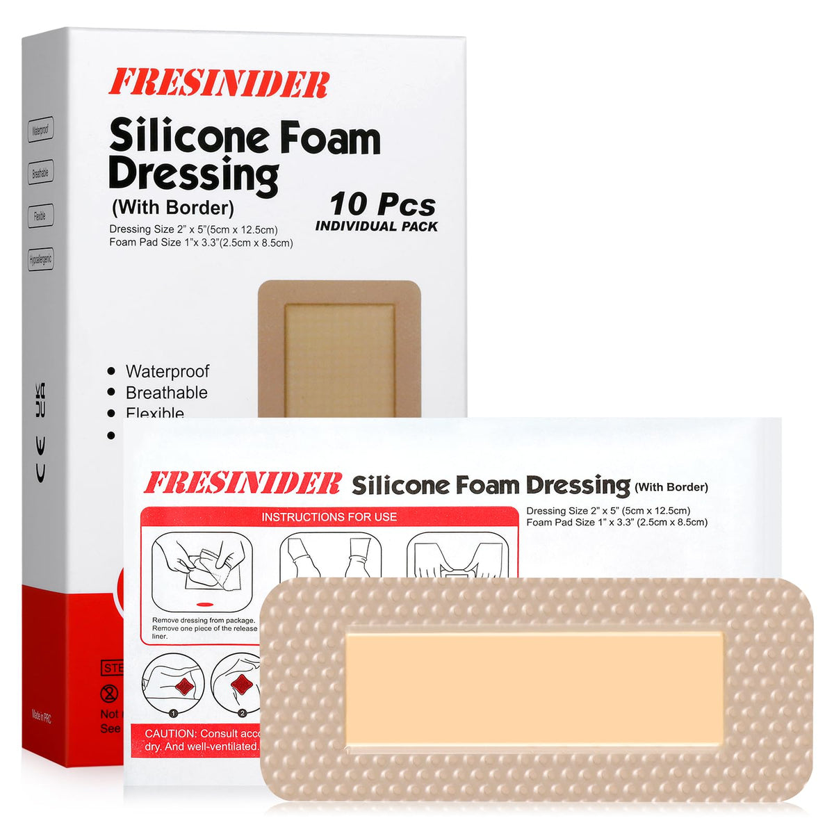 FRESINIDER foam dressing pack shot for versatile wound care