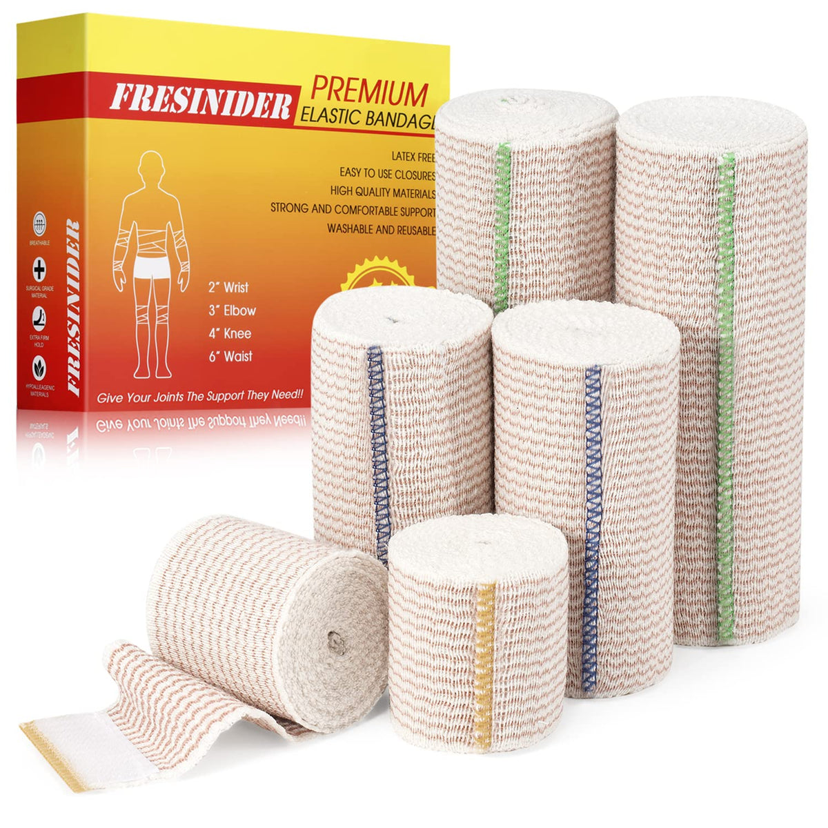 FRESINIDER premium elastic bandage 2x2 wrap for precise small-joint support