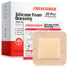 FRESINIDER silicone foam dressing border closeup showing gentle skin-safe adhesion