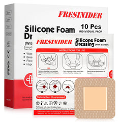 FRESINIDER silicone foam dressing with border cover protects wounds while allowing breathability.