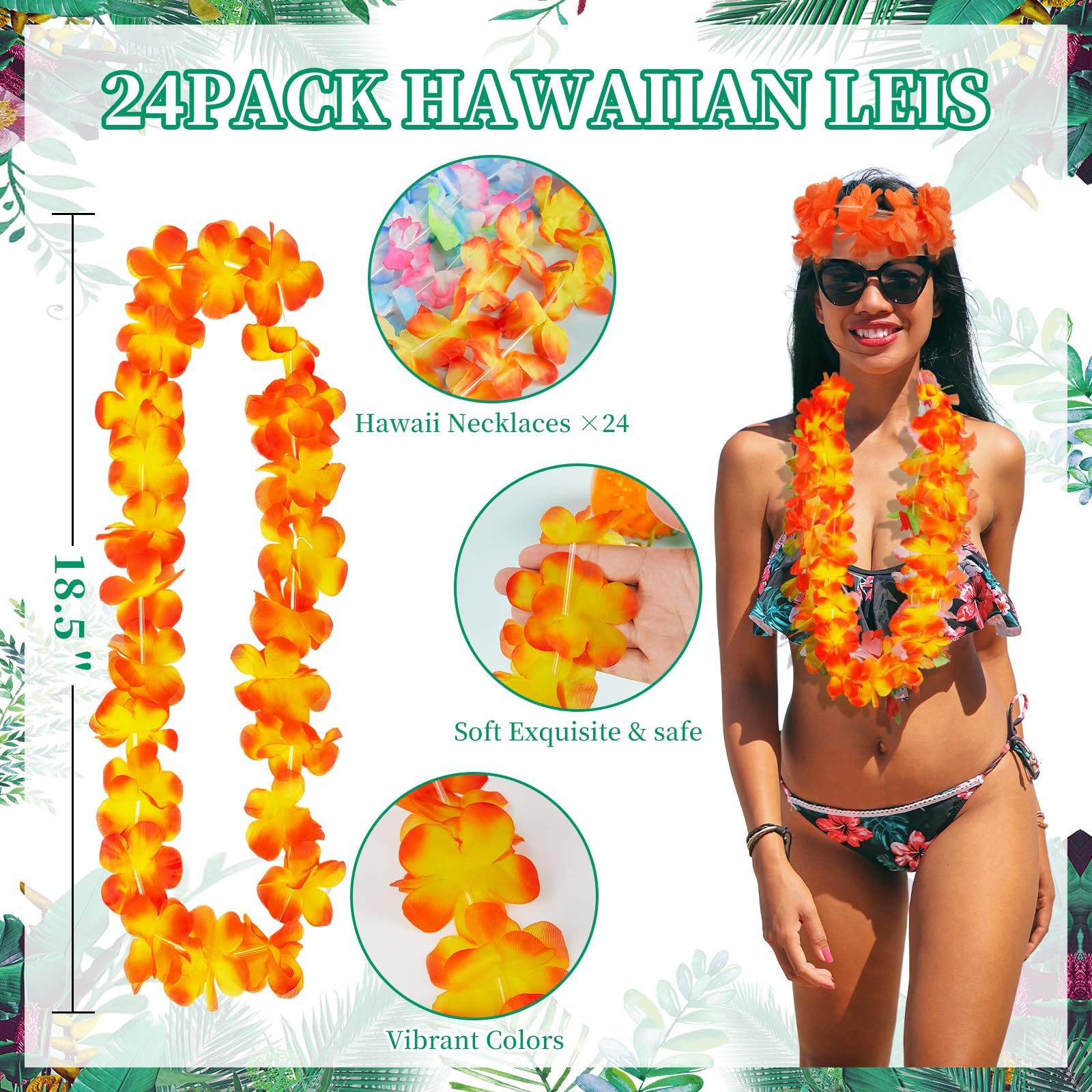 Freyalife leis worn at a luau party for festive tropical vibes.