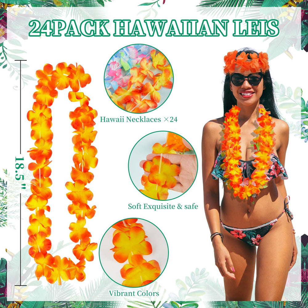 Freyalife leis worn at a luau party for festive tropical vibes.