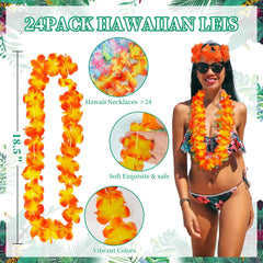 Freyalife leis worn at a luau party for festive tropical vibes.