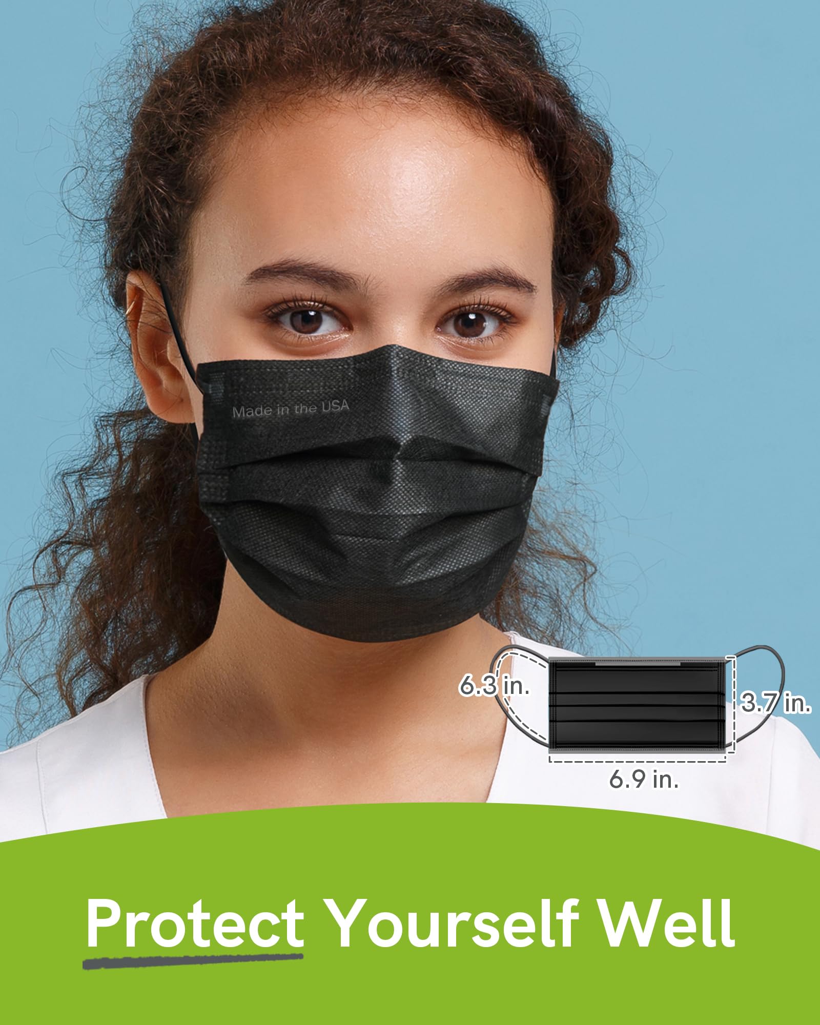 FriCARE stealth black mask on a person, versatile for daily outfits.