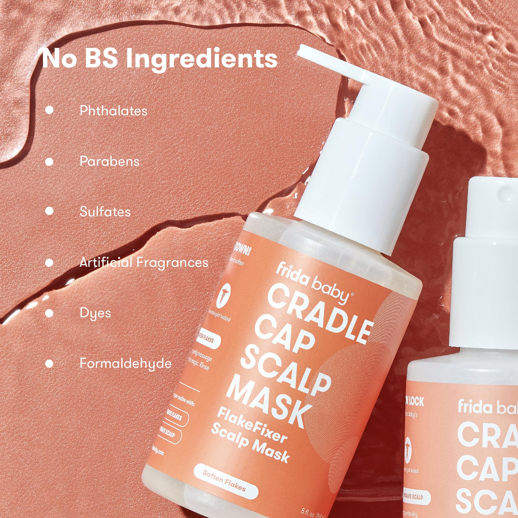 Frida Baby routine showing nap-time hydration and scalp comfort after treatment
