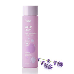 Frida Baby Lavender Bubble Bath bottle creates calming bubbles for bedtime routines.