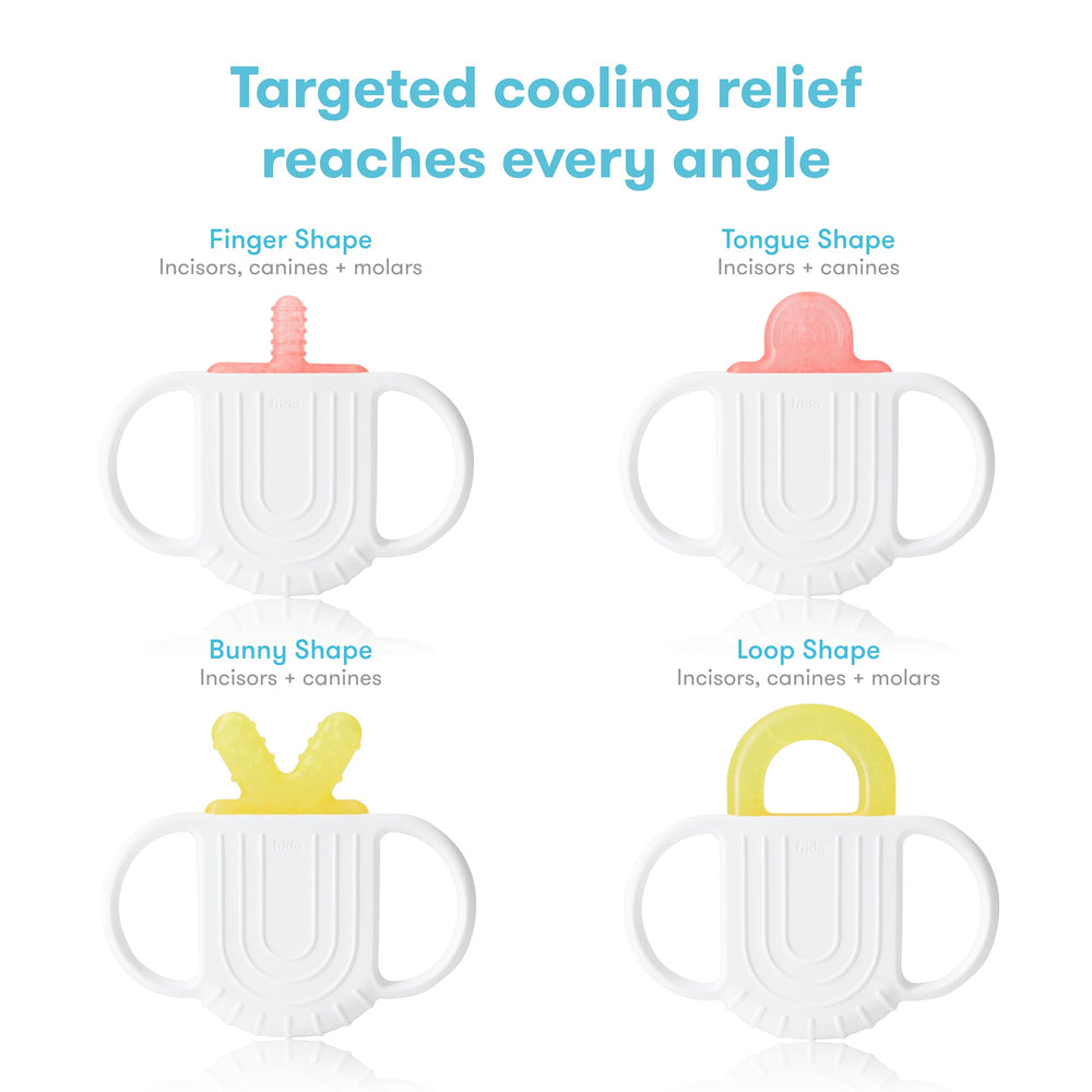 Frida Baby teether designed for 0-18 months with easy cleaning.