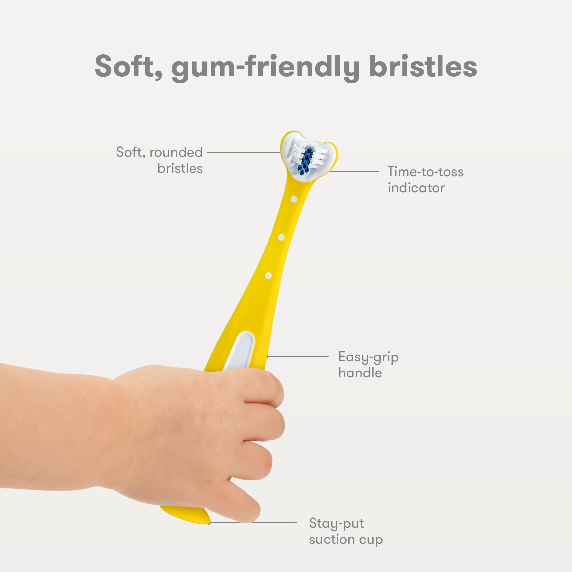 Frida Baby Triple-Angle Toothhugger soft rounded bristles protect tender gums